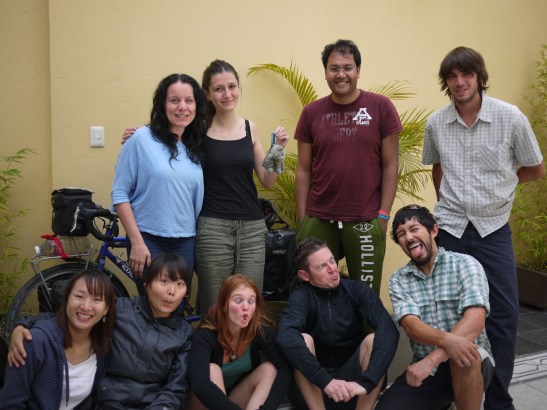 The hostel "family" at Ceilo Rojo Hostal in Oaxaca.