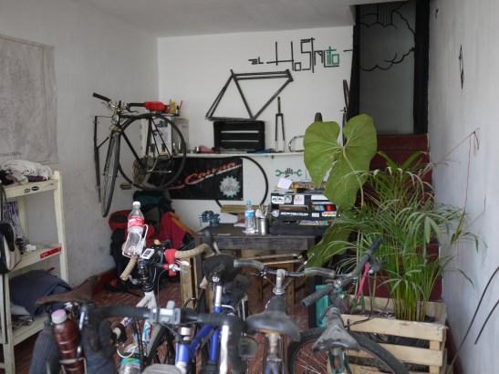 Now that's my kinda hostel! El Hostalito in San Cristobal de las Casas. First night is free for bike tourers!