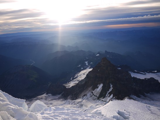 Little Tahoma Peak rising above the glaciers. I really want to go back and climb this little sister to Rainier.